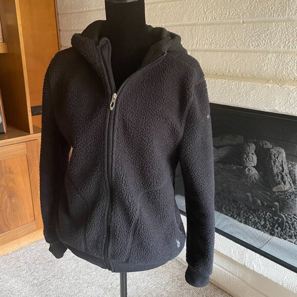 Spyder Black Lydia Sherpa Hooded Full Zip Jacket size M - Picture 2 of 15